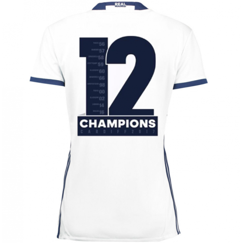 2016-17 Real Madrid Champions #12 Women Home Soccer Jersey